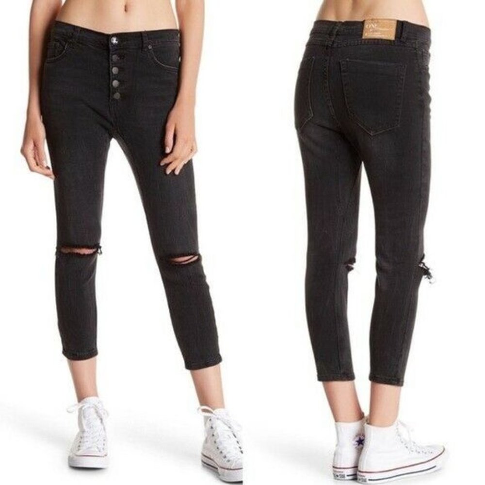 ONE TEASPOON Drop Crotch Ripped Skinny Jeans‎